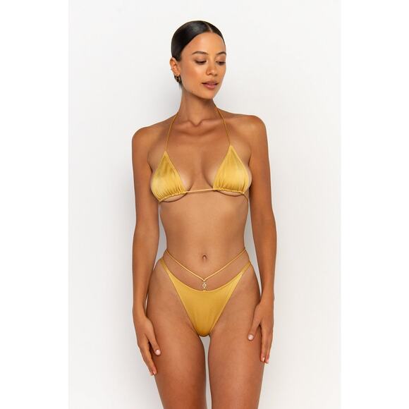 SOMMER SWIM Stella Lusso Mini Triangle Bikini Top - S - Picture 4 of 5